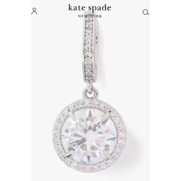 Kate Spade NEW Something Sparkly huggie earrings - Picture 2 of 8